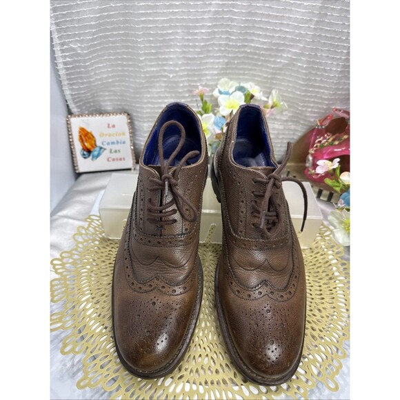 (N6) Ted Baker Mens Guri 7 Brown Oxford Brogue Dress Shoes Wingtip Size 8 main image 5